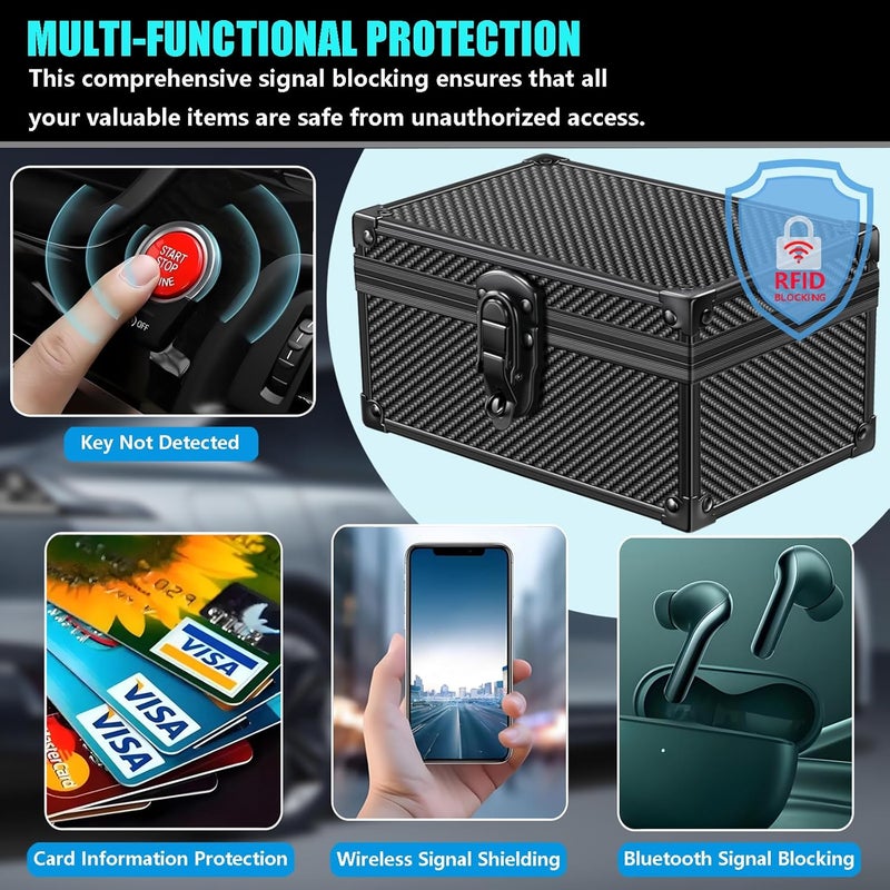 MAZACOO Faraday Signal Blocking Box for Car Key Fob, Keyless Entry Car Key Fob Protector Shielding Cage (Carbon Fiber Black) - Image 5